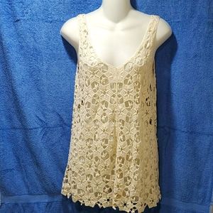 Artisan NY crochet sleeveless top XS